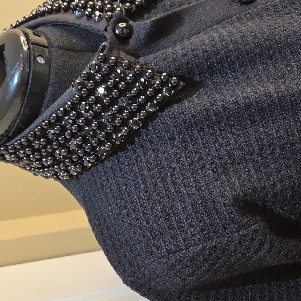 Nwt XL Sioni black sweater with Stone And Removable Collar - Picture 6 of 15